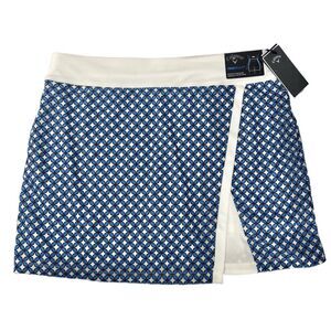 Callaway TrueSculpt Golf Skort Mini Skirt Women L Blue Geometric Pickleball NWT